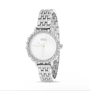 Badgley Mischka Rhinestone Bezel Boyfriend Watch NWT